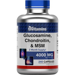 Glucosamine, Chondroitin, & MSM | Joint Support Supplement Complex* (4000 MG - 240 Capsules)
