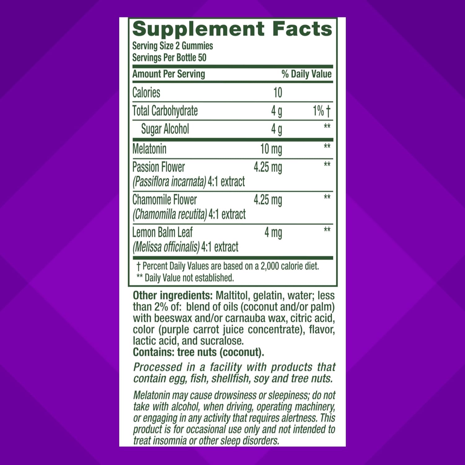 Vitafusion Max Strength Melatonin Gummy Supplements 10 Mg,100 Count