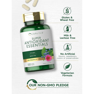Carlyle Antioxidants Supplement | 100 Caplets | Nutritional Complex | Vitamin A, C, E | Non-Gmo, Gluten Free Formula.