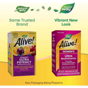 Nature'S Way Alive! Women'S Daily Ultra Multivitamin, Promotes Energy Metabolism and Muscle Function 60 Tablets.