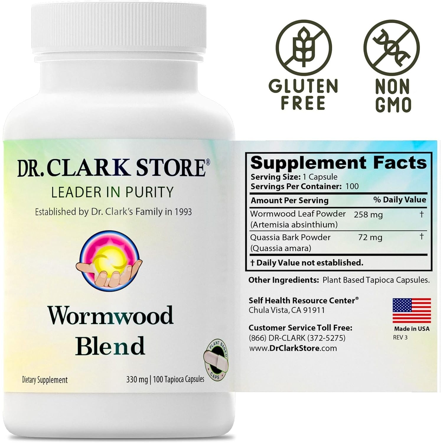 Dr Clark Superblend Wormwood Capsules - 330 Mg, 100 Capsules