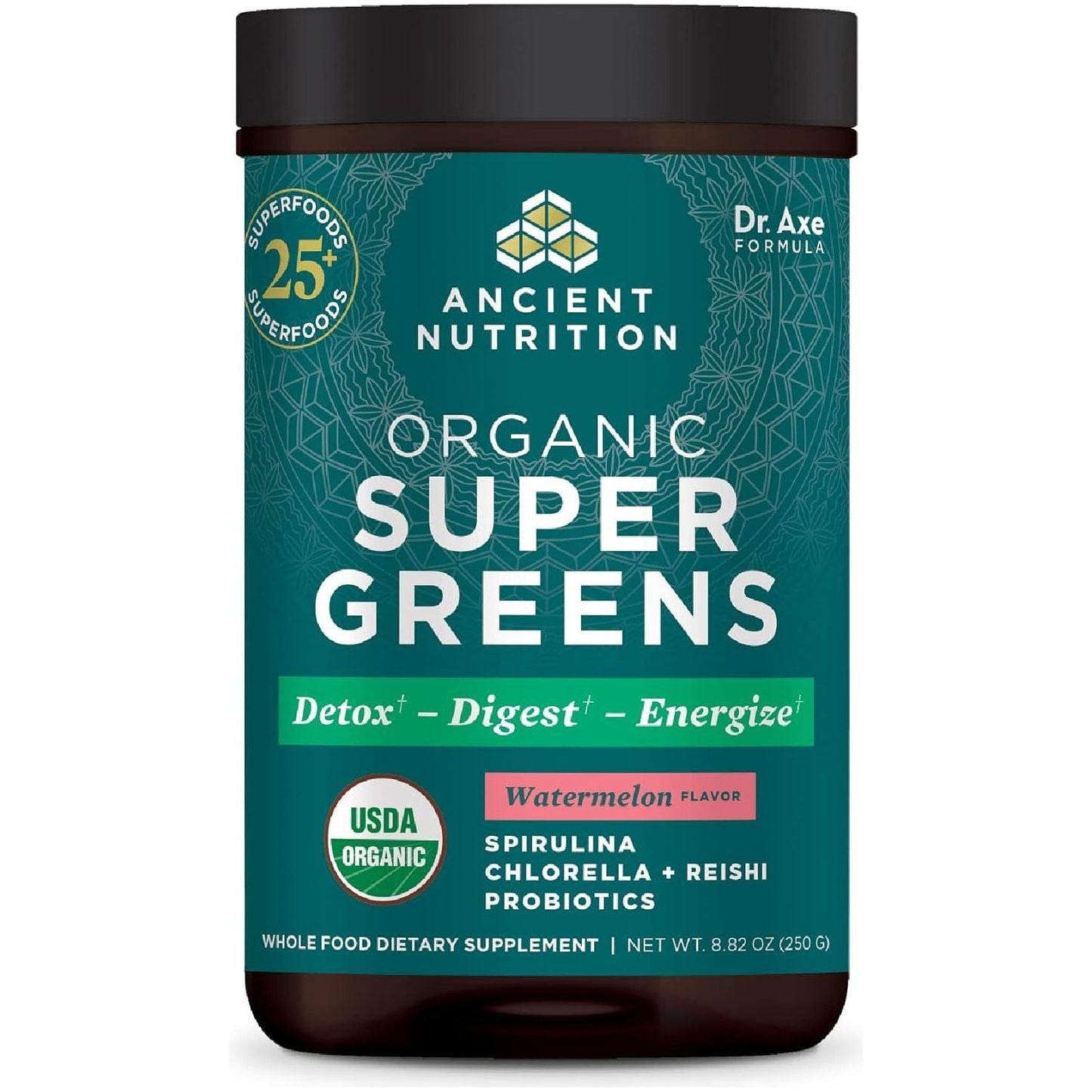 ANCIENT NUTRITION Organic Supergreens Powder with Probiotics for Digestive & Energy Support, 25 Servings