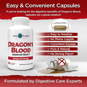 Vital Planet - Dragon'S Blood Resin Extract for Digestive Health 500Mg 60 Capsules