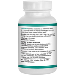 Floracor - Supports Gut & Intestinal Health - Premium Probiotic, Prebiotic and Enzyme Formula - 60 Vegetarian Capsules