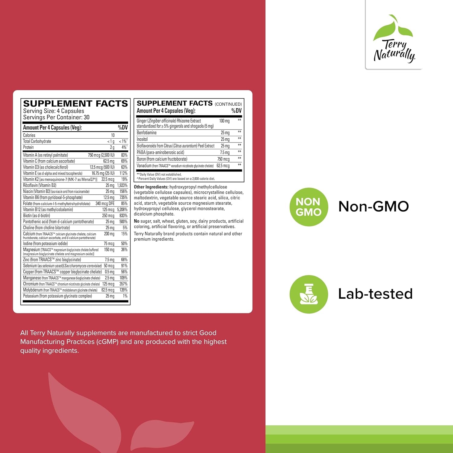 Terry Naturally Clinical Essentials - Supplement to Aid Bone, Cardiovascular & Immune Health 120 Tablets