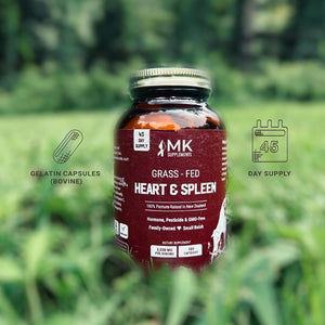 MK Supplements – Grass-Fed Heart & Spleen 3000 Mg, Heme Iron, Heart, Immunity, Allergy Support, 180 Capsules