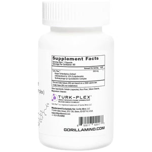 Gorilla Mind Turk-Plex® - Complexed with Hydroxypropyl-Β-Cyclodextrin for Enhanced Bioavailability (500 Mg X 60 Capsules)