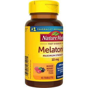 Nature Made Fast Dissolve Melatonin 10Mg 45 Tablets 45 Day Supply