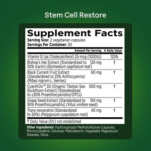 Stem Cell Restore - Supports Healthy Aging - Brain and Cognitive Support (60 Count).