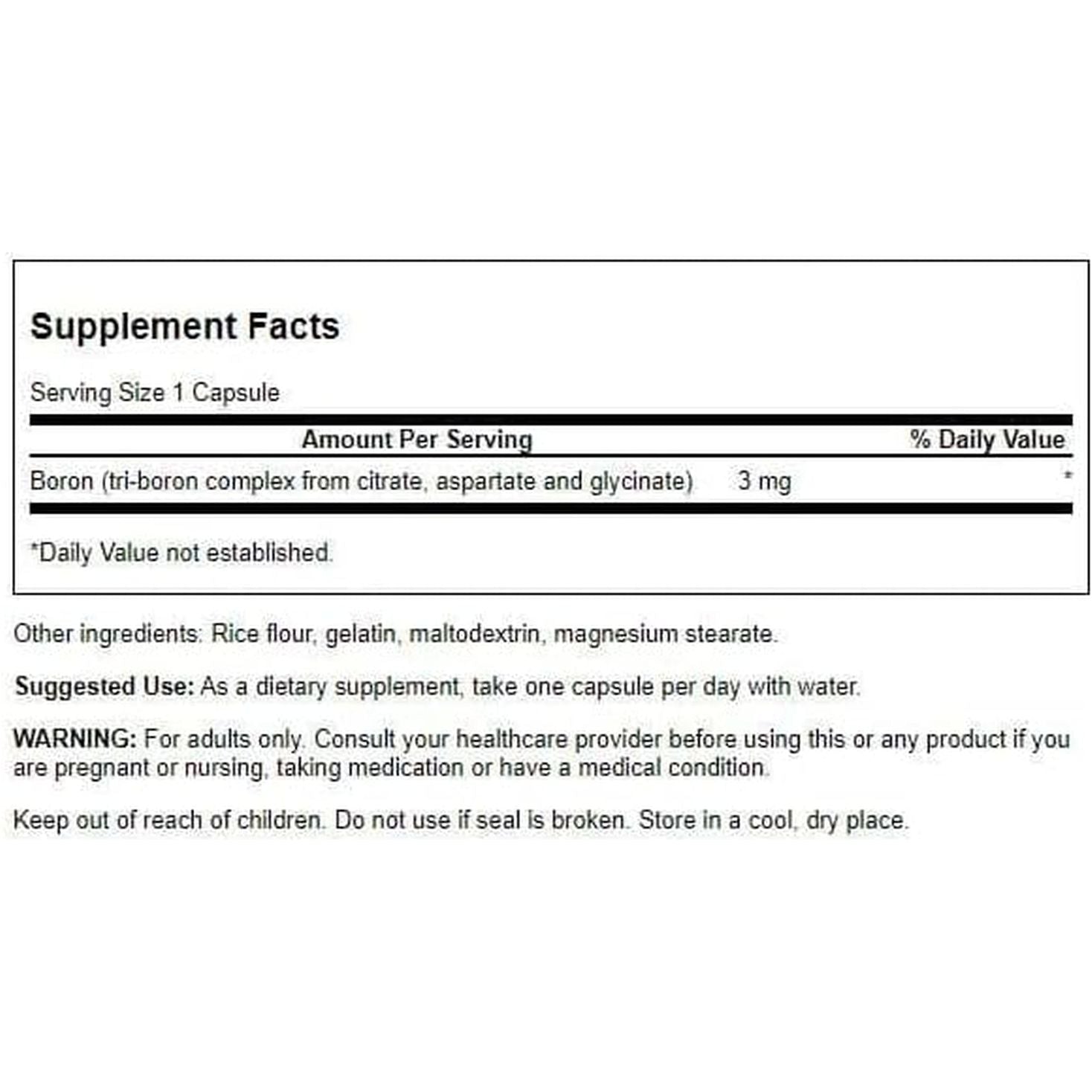 Swanson Triple Boron Complex - Natural Bone Health '&' Joint Support - (250 Capsules)