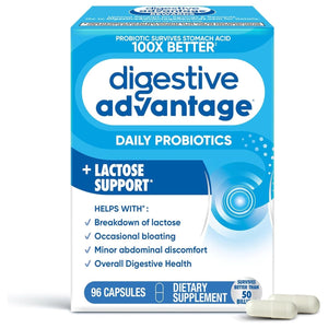 Digestive Advantage Probiotics + Lactase Digestive Enzymes for Digestive Health, 96Count