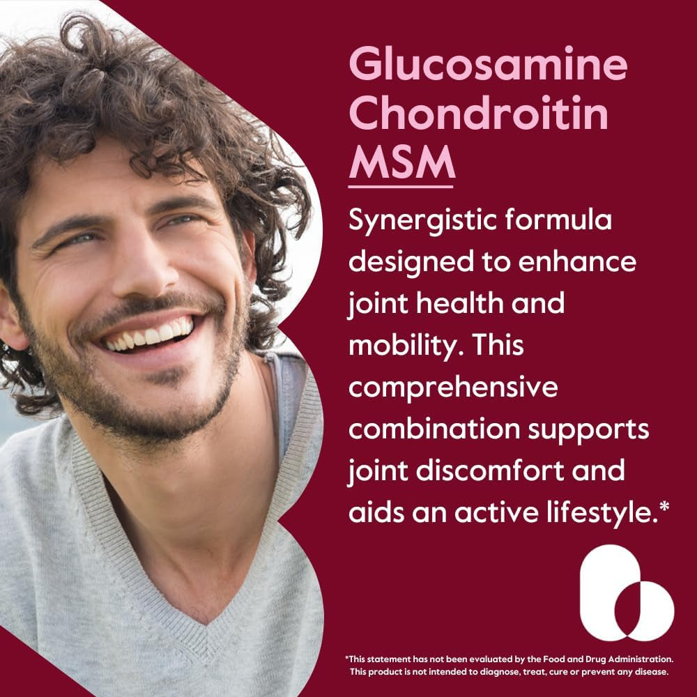 BESTVITE Glucosamine Chondroitin MSM 500/400/100 per Capsule (240 Capsules) with Patented Optimsm