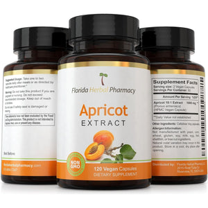 Florida Herbal Pharmacy, Apricot Supplement Capsules 10:1 (120 Capsules) 500 Mg per Capsule, 1000 Mg Serving (Pack of 1)