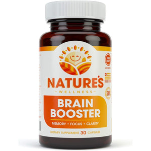 Natures Wellness Brain Booster | Natural Cognitive Enhancer for Increased Focus, Memory and Mental Clarity