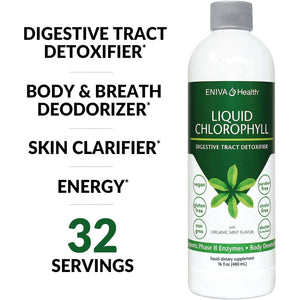 Eniva Health Liquid Chlorophyll Vegan | Immunity | Detox & Cleanse | Energy Boost | Internal Deodorant 16 Fl Oz Bottle