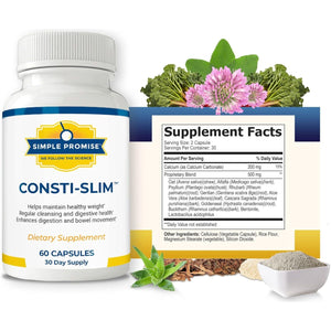 Simple Promise - Consti-Slim - Natural Digestive Health and Wellness Support – Promotes Healthy Enzyme Activity, 60 Capsules