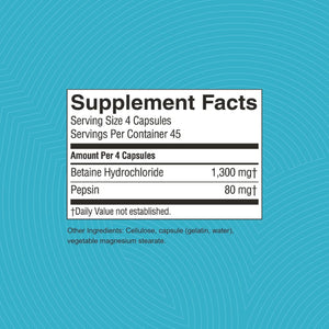 Nature'S Sunshine PDA Combination, Hydrochloric Acid and Pepsin Supplement That Helps Break down Proteins in the Digestive Tract 180 Capsules