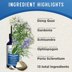 Ridgecrest Herbals Clearlungs Liquid Herbal Wellness Supplement (2 Fl Oz, 29 Servings)