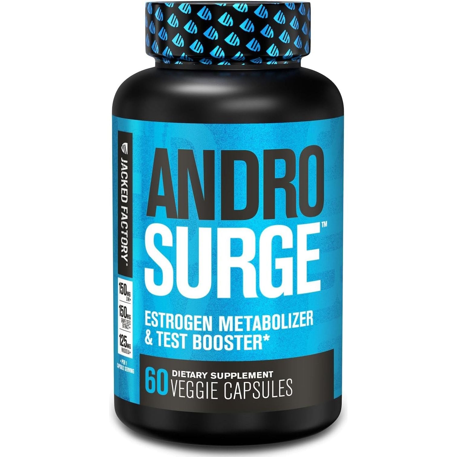 Jacked Factory Androsurge Estrogen Blocker for Men with Tongkat Ali, DIM, Long Jack & More - 60 Count