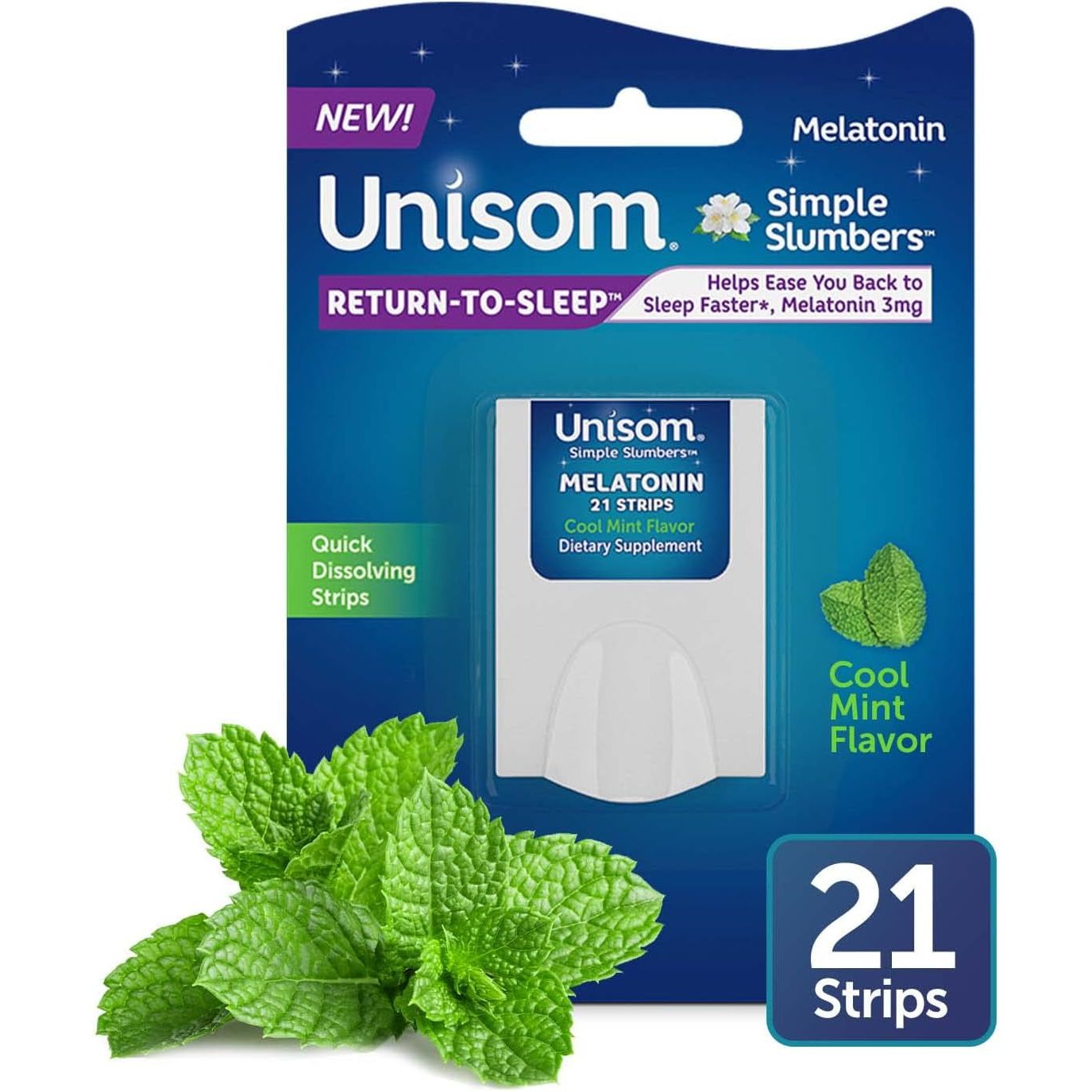 Unisom Simple Slumbers Return-To-Sleep Dissolving Strips 21-Count