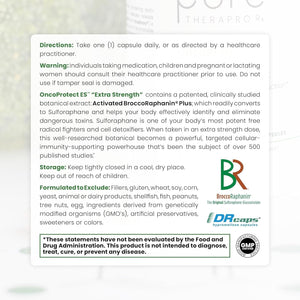 Pure Therapro Rx Oncoprotect ES *HIGH DOSE* Sulforaphane | 706 Mg Patented Activated Broccoraphanin Broccoli Seed Extract 60 Capsules