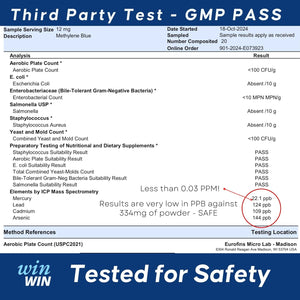 Methylene Blue (USP Grade) Pharma Grade Supplements for Brain Fuel, Memory, Focus, Clarity, Cognitive, Energy