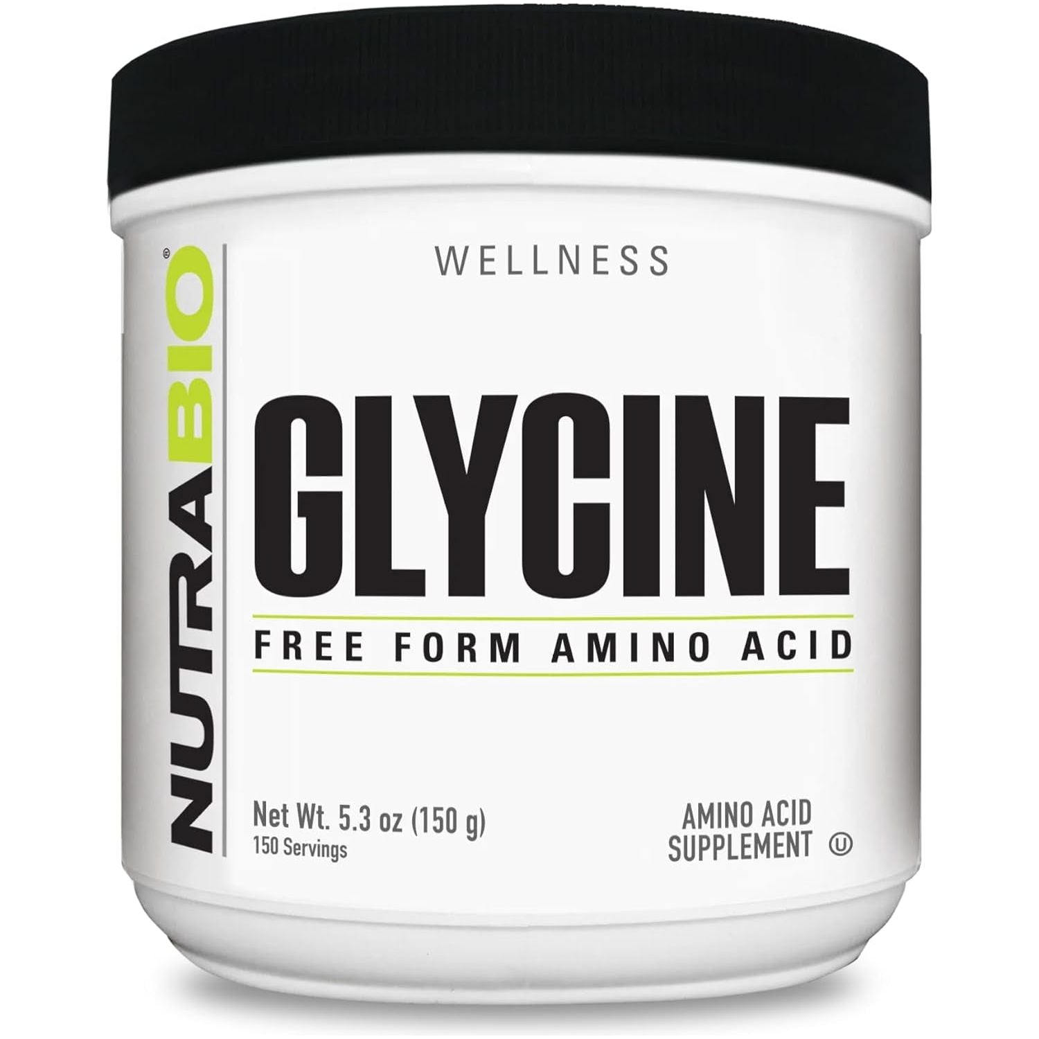 Nutrabio Glycine Powder - Free Form Amino Acid Supplement - 1000Mg, 150 Servings