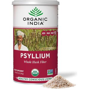 ORGANIC INDIA Whole Psyllium Husk Powder Organic for Digestion Support 12 Oz