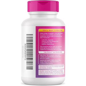 Pink Stork No Flow: Dry up Breast Milk Supply with Sage, Parsley, and B Vitamins, Postpartum Essentials for Women 60 Capsules.