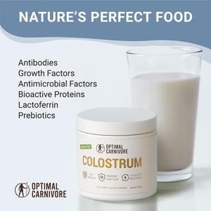 Grass Fed Colostrum Powder, Unflavored Bovine Colostrum for Humans Gut Health, Immune Support & Muscle Recovery, 120 Grams