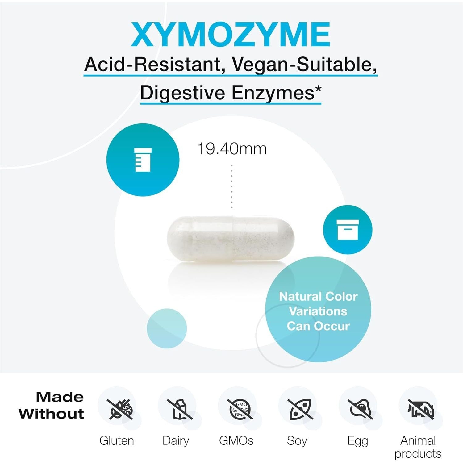 XYMOGEN Xymozyme- Plant-Based Digestive Enzymes - Support Gut Health + Nutrient Absorption (120 Capsules)