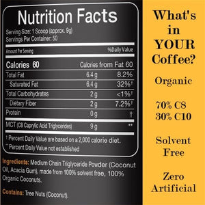 Intentionally Bare Organic MCT Oil Powder - 70% C8 & 30% C10 - Unflavored