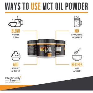 Intentionally Bare Organic MCT Oil Powder - 70% C8 & 30% C10 - Unflavored