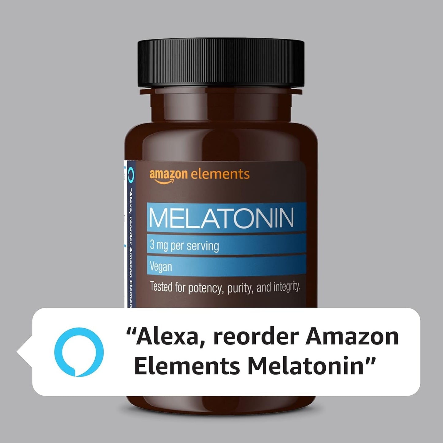 Amazon Elements Melatonin 3Mg - Helps with Occasional Sleeplessness 260 Tablets 8 Month Supply
