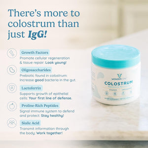 WONDERCOW Colostrum Supplement Powder for Gut Health, Immune Support, Muscle Recovery & Wellness 60 Servings