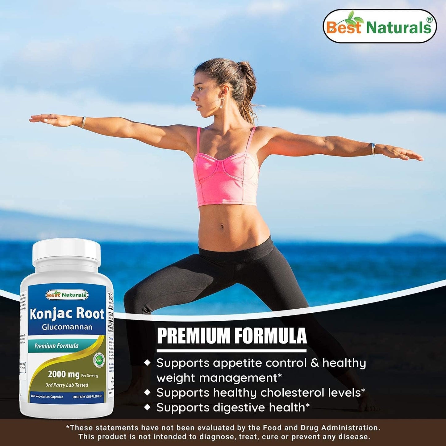 Best Naturals Konjac Root 2000Mg, 180 Count