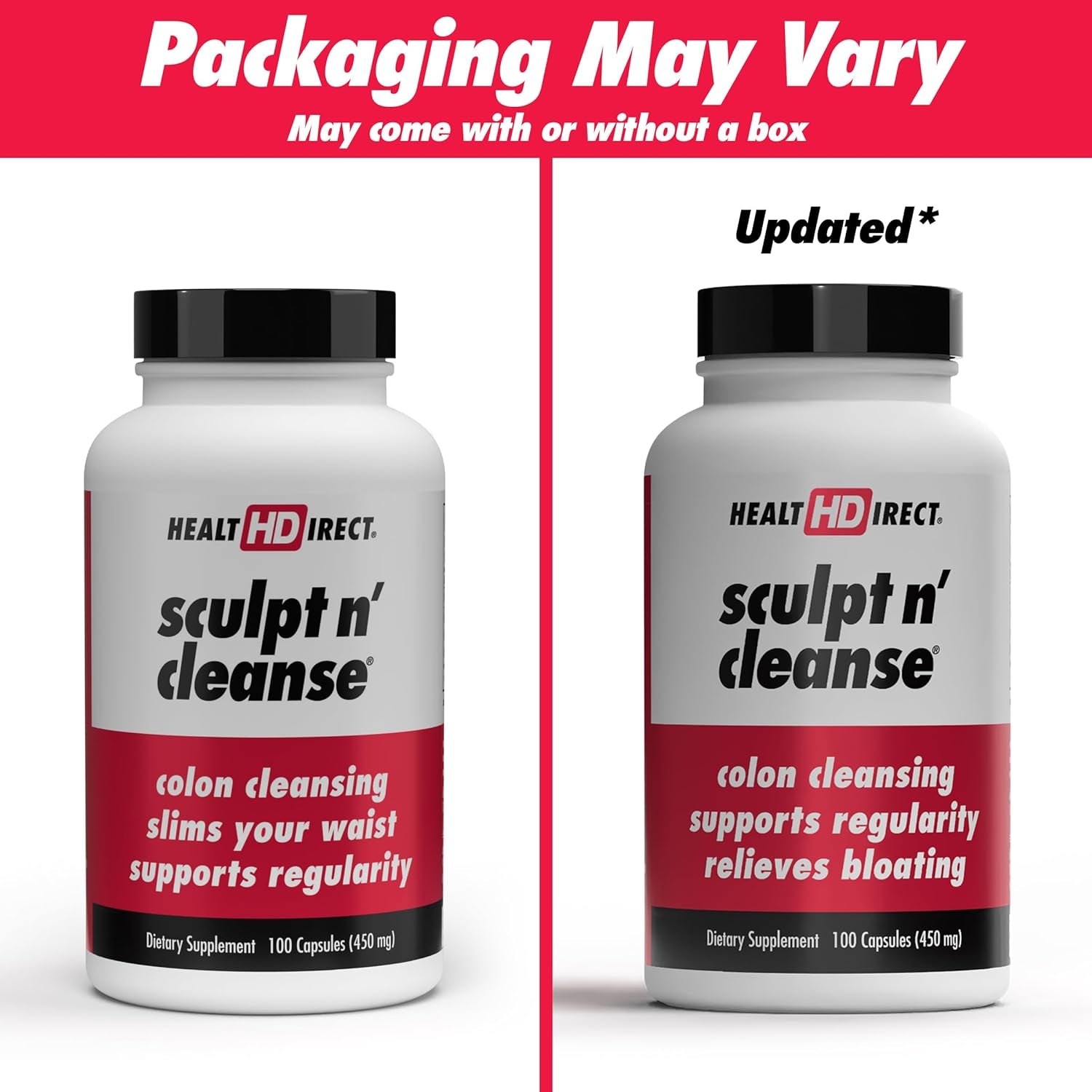 HEALTH DIRECT Sculpt N' Cleanse - Herbal Colon Cleanse for Digestive Health & Regularity 100 Capsules