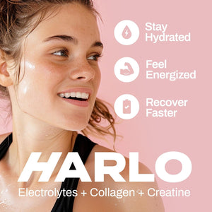 Harlo - Orange Salt Electrolyte Drink Mix with Bovine Collagen & Creatine - Post Workout Recovery