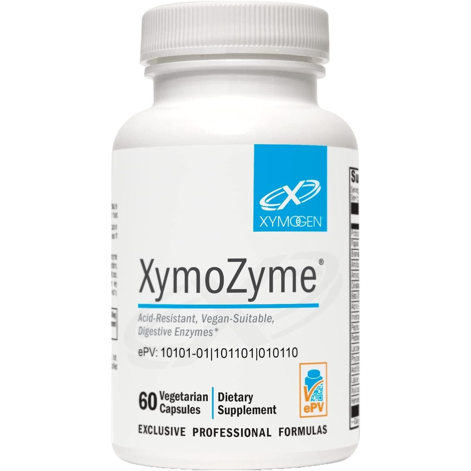XYMOGEN Xymozyme - Vegan, Multi-Enzyme Digestive Supplement - Support Gut Health + Nutrient Absorption - Breakdown Lactose, Beans & More (60 Capsules)