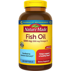 Nature Made Fish Oil Omega 3 1000 Mg Softgels for Healthy Heart Support 125 Day Supply