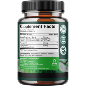 Digestive Enzymes with Ox Bile Supplement - Purified Ox Bile Salts for No Gallbladder & Pancreas Cleanse, Detox & Repair - (1 Month Supply)