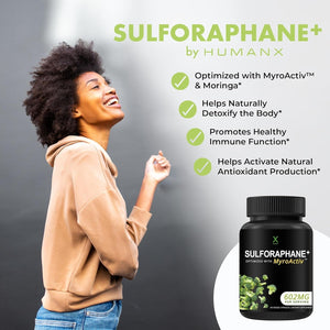 HUMANX Sulforaphane+ 602Mg - Supports Antioxidant Production, Detoxification, & Cellular Health