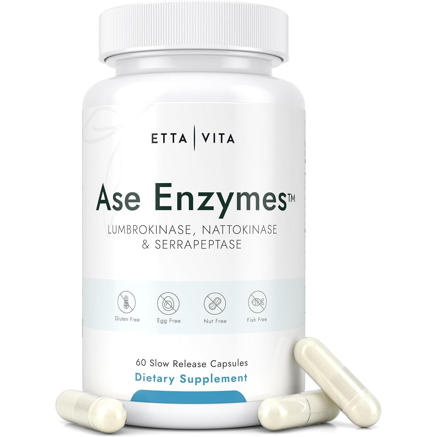 Potent Nattokinase Proteolytic Enzymes Capsules for Energy Support, Digestion, Detox, Cognition & Gut Health