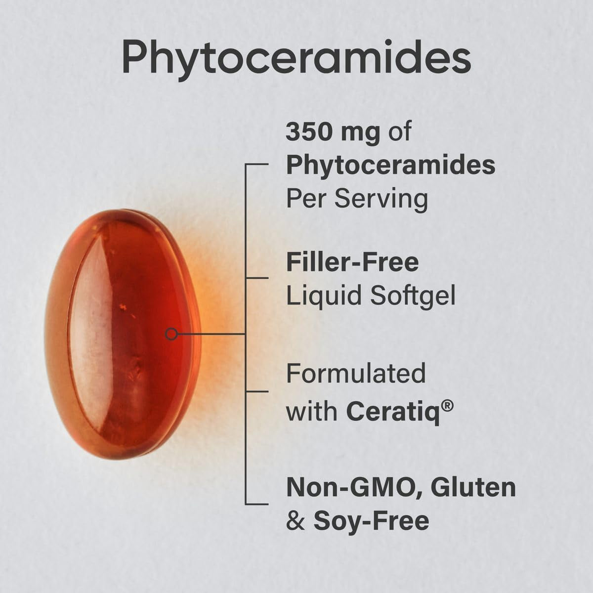 Phytoceramides 350Mg per Softgel - Plant Derived Ceramides for Healthy Skin and Hydration - 30 Liquid Softgels