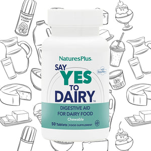 NaturesPlus Say Yes to Dairy - Maximum Strength Digestive Aid, Lactose Intolerance Relief (50 Servings)