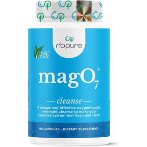 Nbpure Mago7 - Occasional Constipation Relief, Stool Softening, & Bloating Support - Ozonated Magnesium Oxide, 90 Capsules