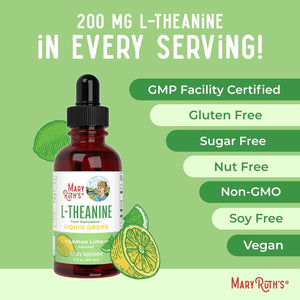 Maryruth'S L Theanine 200Mg Liquid Drops | Mood Support for Adults & Kids 30 Servings