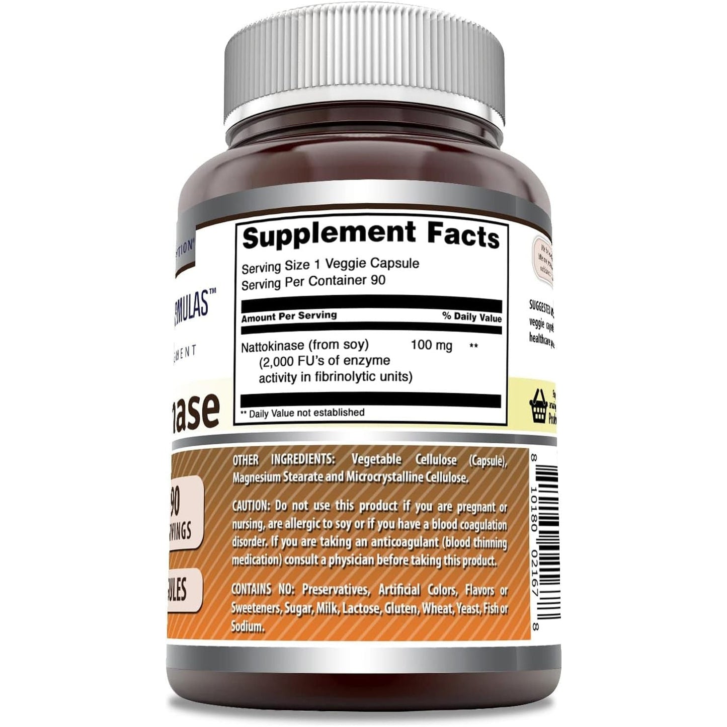 Amazing Formulas Nattokinase Dietary Supplement 100Mg 90 Veggie Capsules | 2000 FU | Made in USA | Ideal for Vegetarians
