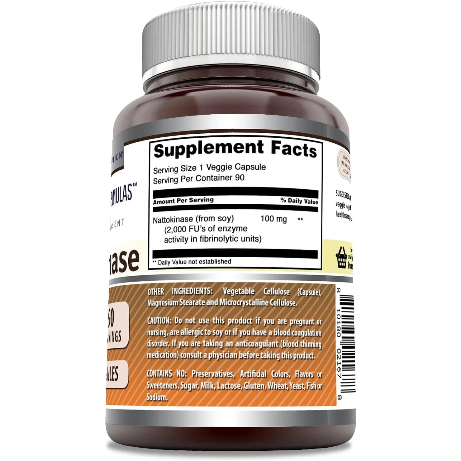 Amazing Formulas Nattokinase Dietary Supplement 100Mg 90 Veggie Capsules | 2000 FU | Made in USA | Ideal for Vegetarians