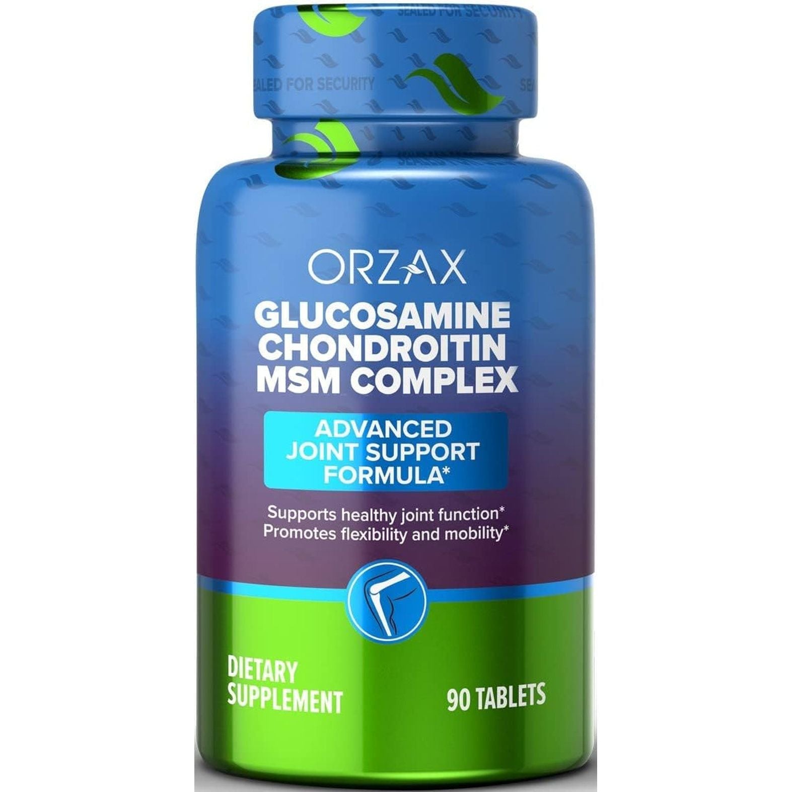 ORZAX All-In-One Joint Support Supplement with Glucosamine Chondroitin MSM - Turmeric, Collagen, Bromelain & Boswellia Extract Capsules, Function & Comfort - 90 Tablets